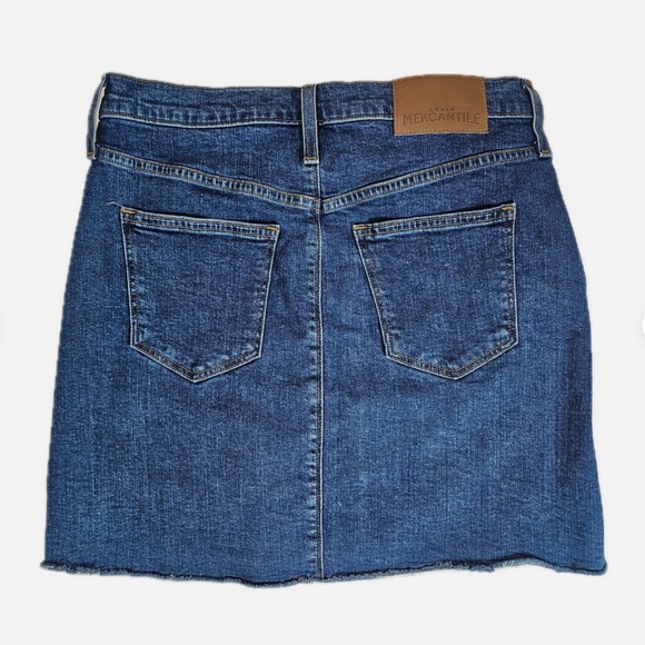 J Crew Mercantile Skirt Womens 4 Denim Mini Raw Hem Distressed Casual LD0576 - Picture 2 of 9
